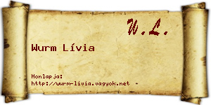 Wurm Lívia névjegykártya